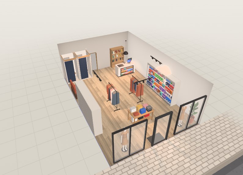 옷가게 3D 배치