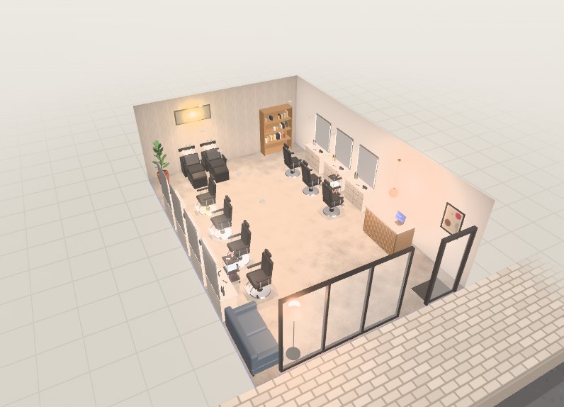 미용실 3D 배치
