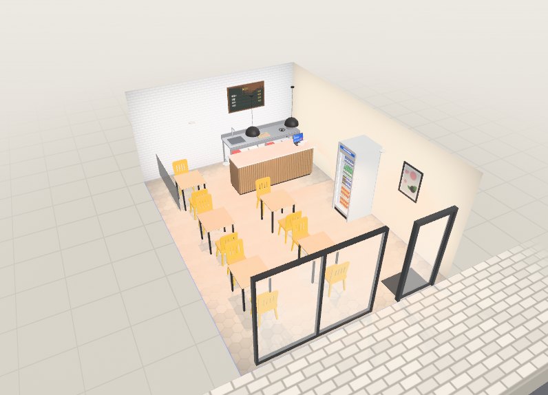 분식집 3D 배치