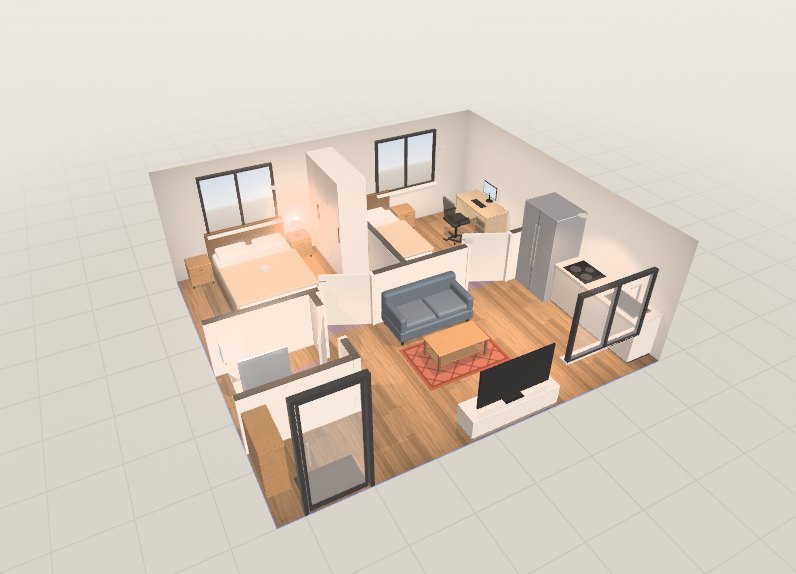 투룸 3D 배치